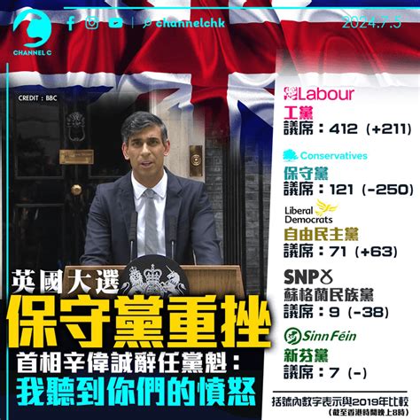 辛韋誠|英國大選｜辛偉誠辭任首相及保守黨黨魁 「我聽到了 